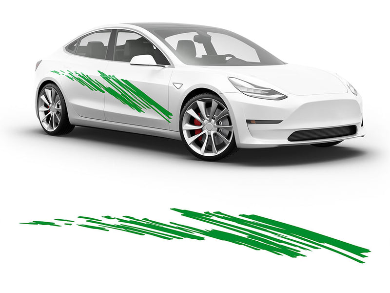 3M Bright Green Zig Zag Body Graphic~Full Side Auto Decal Kit~0