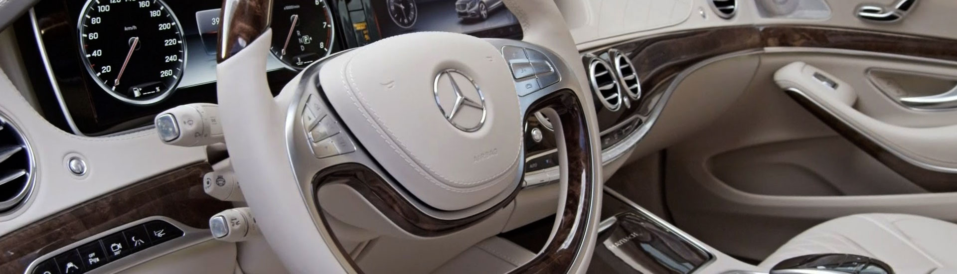 Red dash kit inside Mercedes-Benz