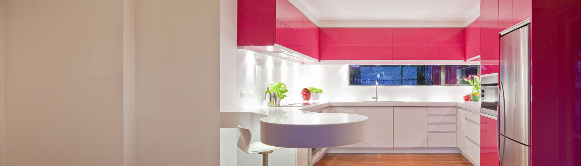 Pink Kitchen Cabinet Wraps