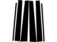 Honda Passport 1998-2002 Brushed Aluminum Black Pillar Trim Diagram