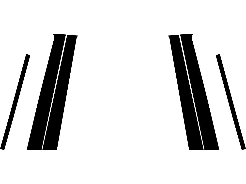 Volkswagen Golf 1999-2005 4 Door Gloss Black Pillar Trim Diagram