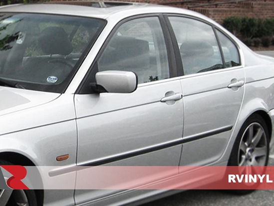 BMW 3-Series 1999-2005 Sedan Brushed Aluminum Black Pillar Trim Covers