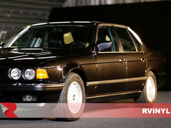 BMW 7-Series 1988-1994 Brushed Aluminum Black Pillar Post Covers