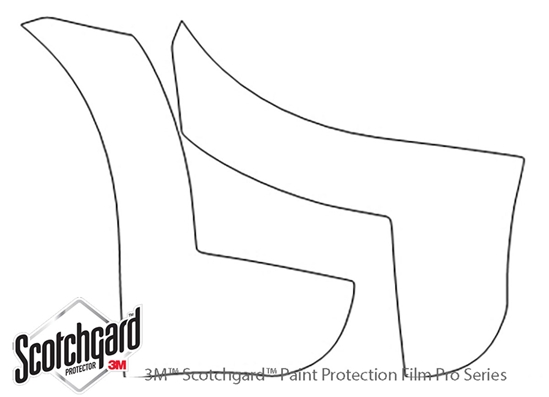 Dodge Journey 2009-2018 3M Clear Bra Door Cup Paint Protection Kit Diagram