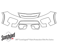 Kia Sorento 2011-2013 3M Clear Bra Bumper Paint Protection Kit Diagram