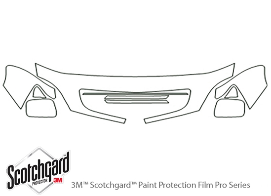 Lexus RX 1998-2003 3M Clear Bra Hood Paint Protection Kit Diagram