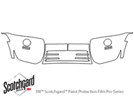 Mitsubishi Montero 2003-2006 3M Clear Bra Bumper Paint Protection Kit Diagram