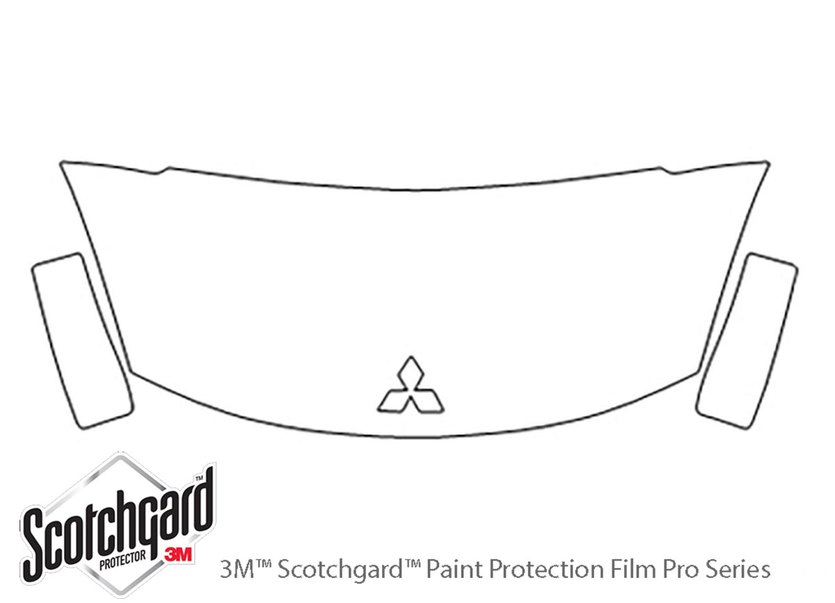 Mitsubishi i-MiEV 2012-2017 3M Clear Bra Hood Paint Protection Kit Diagram