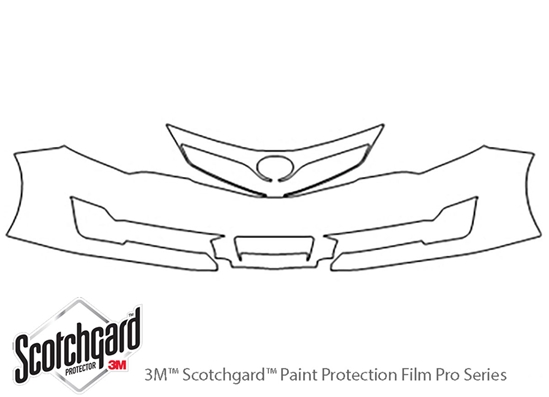 Toyota Camry 2012-2014 3M Clear Bra Bumper Paint Protection Kit Diagram