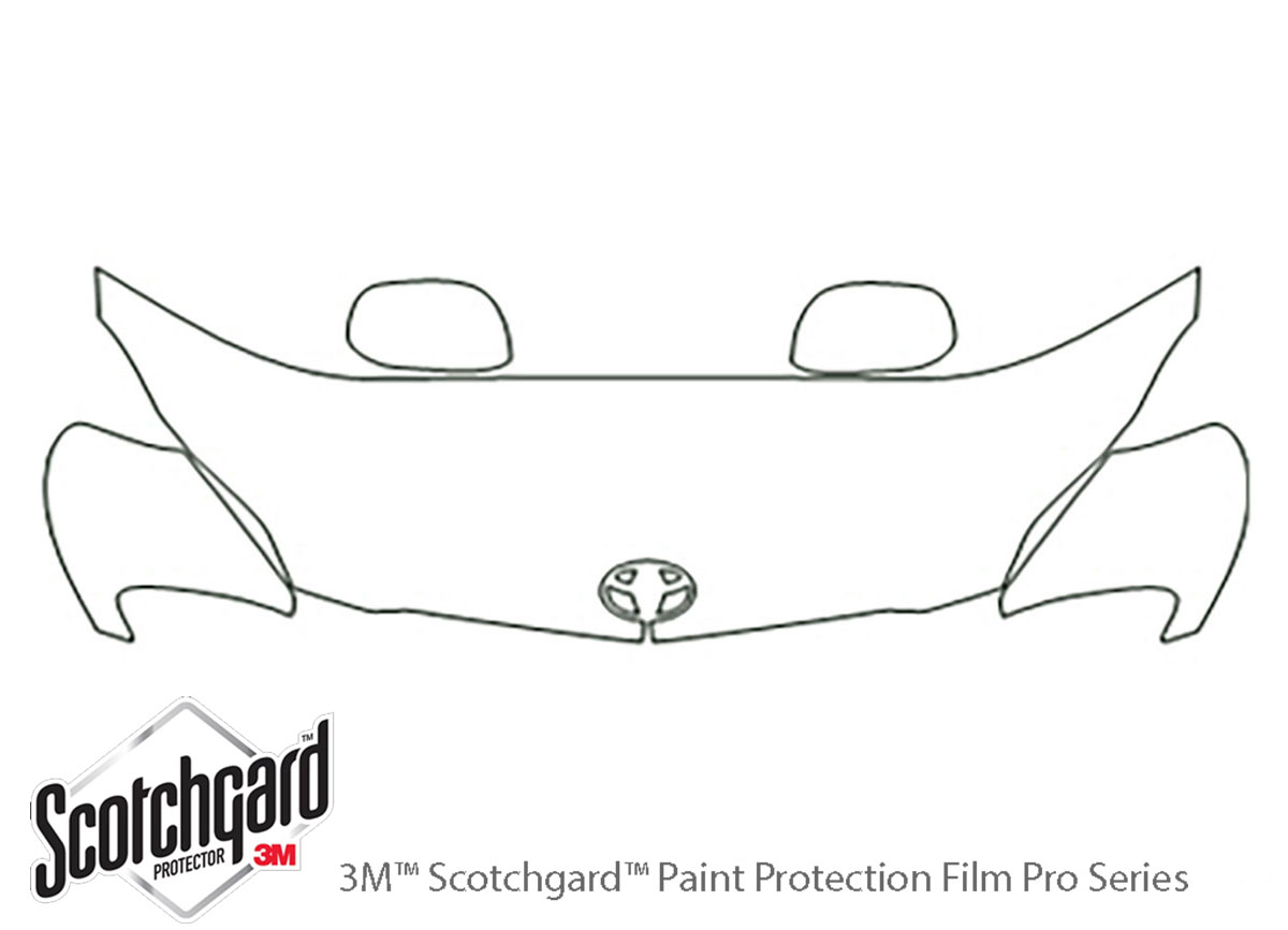 Toyota Matrix 2009-2013 3M Clear Bra Hood Paint Protection Kit Diagram