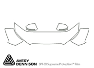 Audi S8 2013-2014 Avery Dennison Clear Bra Hood Paint Protection Kit Diagram