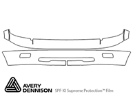 Dodge Ram 2009-2012 Avery Dennison Clear Bra Bumper Paint Protection Kit Diagram
