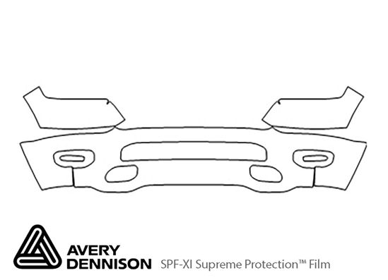 Dodge Ram 2019-2024 Avery Dennison Clear Bra Bumper Paint Protection Kit Diagram