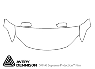 Ford Fusion 2010-2012 Avery Dennison Clear Bra Hood Paint Protection Kit Diagram