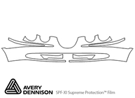 Jaguar S-Type 2000-2004 Avery Dennison Clear Bra Bumper Paint Protection Kit Diagram