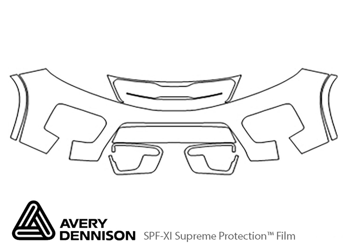 Kia Sorento 2011-2013 Avery Dennison Clear Bra Bumper Paint Protection Kit Diagram