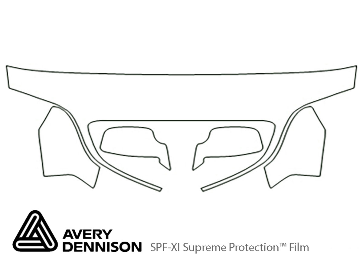 Lincoln LS 2000-2006 Avery Dennison Clear Bra Hood Paint Protection Kit Diagram