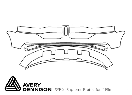 Lincoln Navigator 2015-2017 Avery Dennison Clear Bra Bumper Paint Protection Kit Diagram
