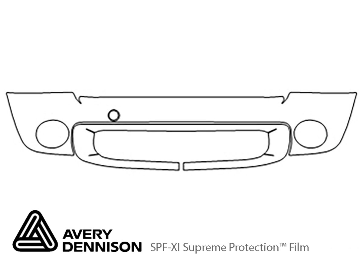 MINI Cooper 2011-2015 Avery Dennison Clear Bra Bumper Paint Protection Kit Diagram