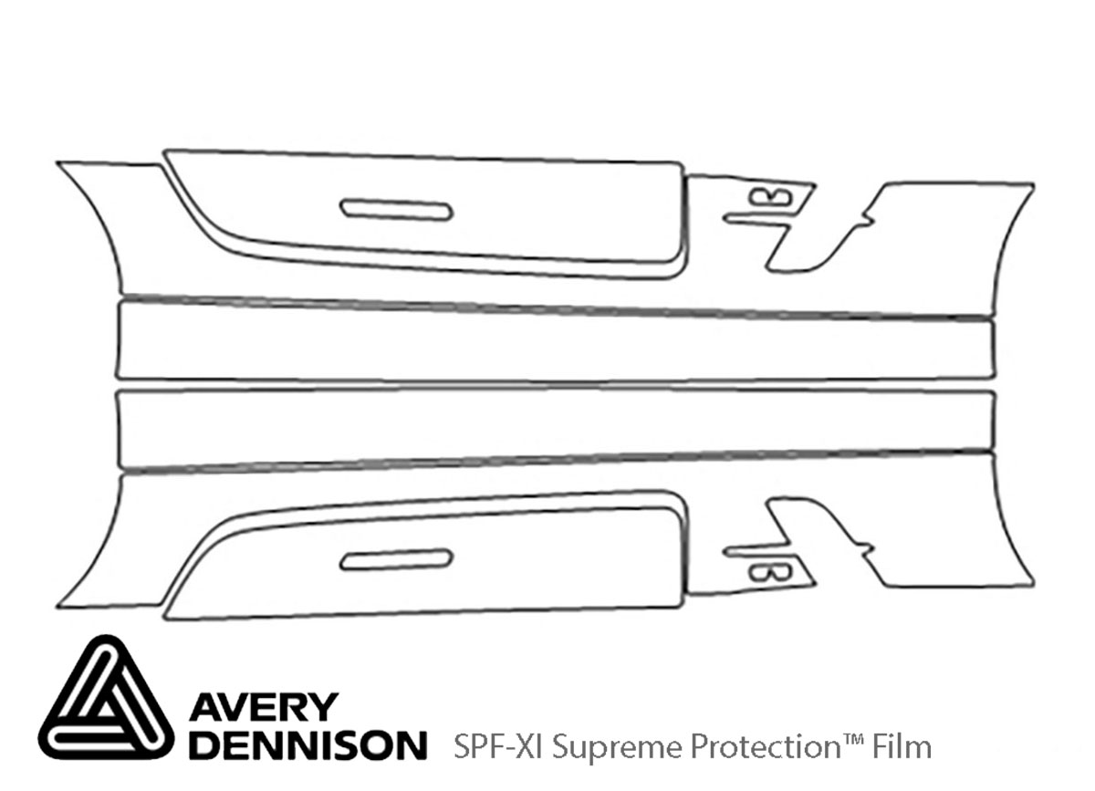 Mercedes-Benz SLS-Class 2011-2014 Avery Dennison Clear Bra Door Cup Paint Protection Kit Diagram