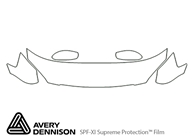 Nissan Altima 2002-2004 Avery Dennison Clear Bra Hood Paint Protection Kit Diagram