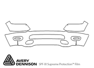 Ram 2500 2019-2024 Avery Dennison Clear Bra Bumper Paint Protection Kit Diagram