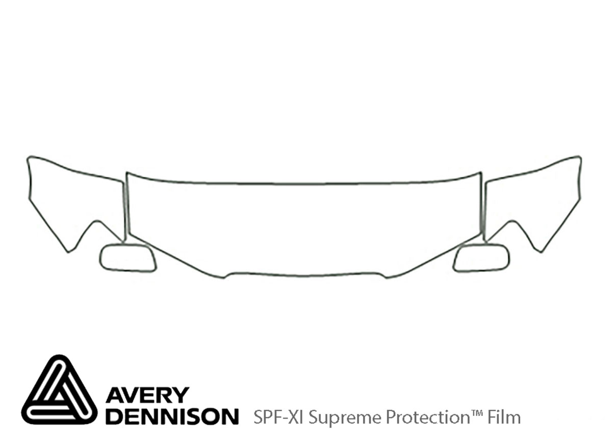 Subaru Forester 2003-2005 Avery Dennison Clear Bra Hood Paint Protection Kit Diagram