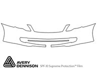 Toyota Avalon 2005-2007 Avery Dennison Clear Bra Bumper Paint Protection Kit Diagram