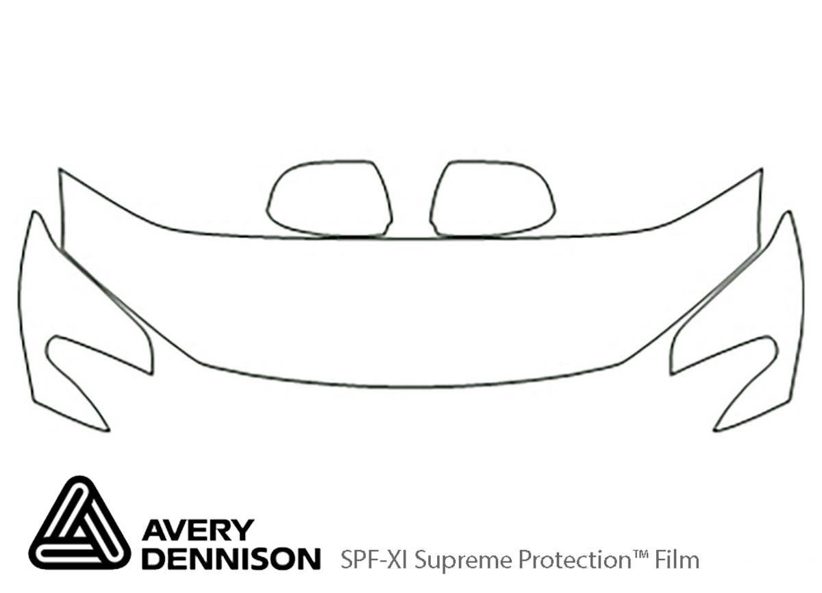 Toyota Highlander 2011-2013 Avery Dennison Clear Bra Hood Paint Protection Kit Diagram