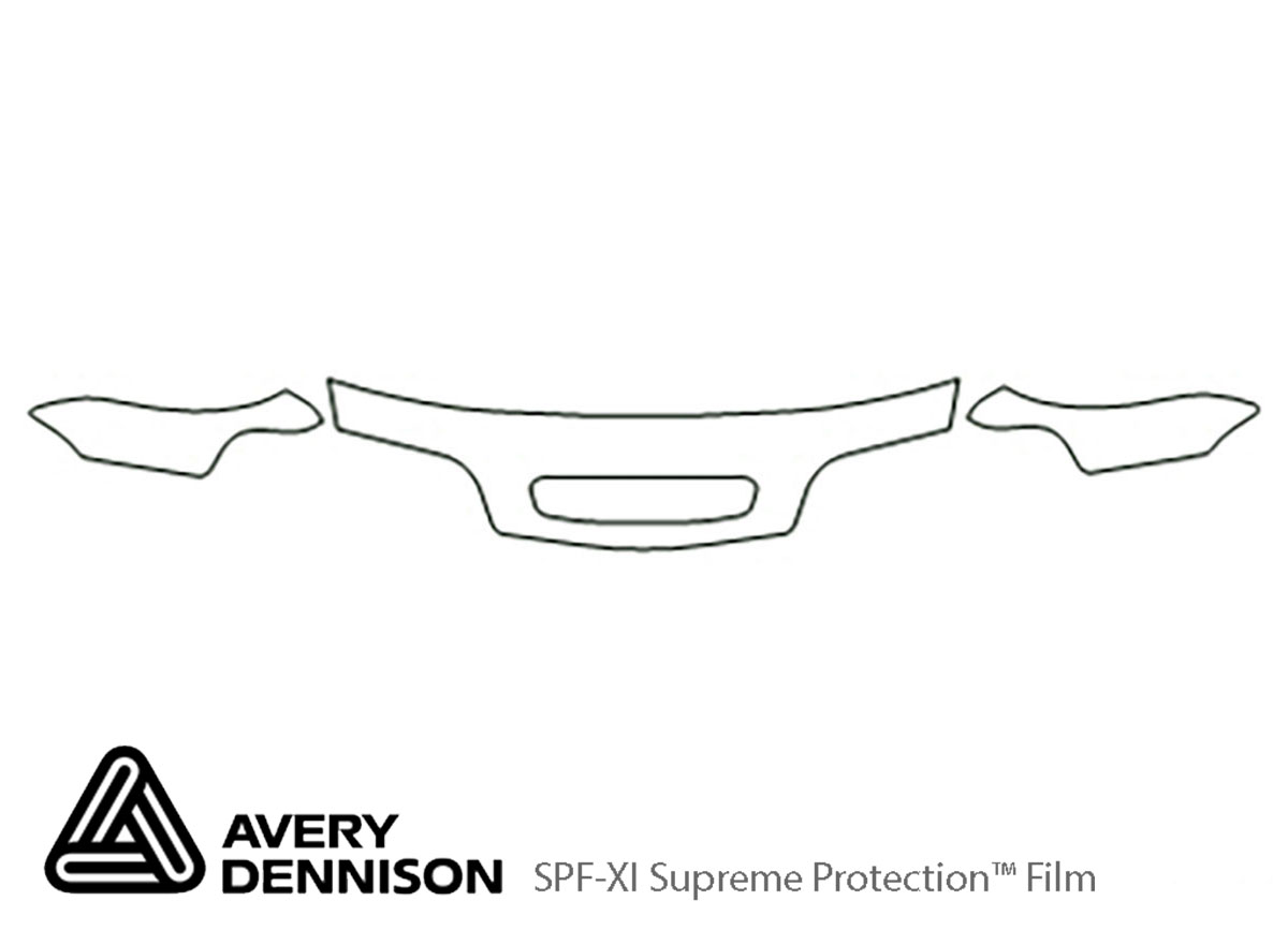 Volvo S70 1998-2000 Avery Dennison Clear Bra Hood Paint Protection Kit Diagram
