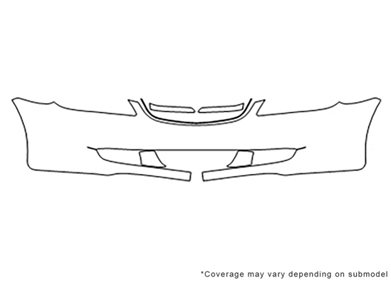 Honda Civic 2004-2005 3M Clear Bra Bumper Paint Protection Kit Diagram