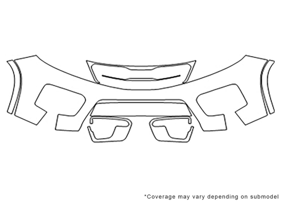 Kia Sorento 2011-2013 3M Clear Bra Bumper Paint Protection Kit Diagram