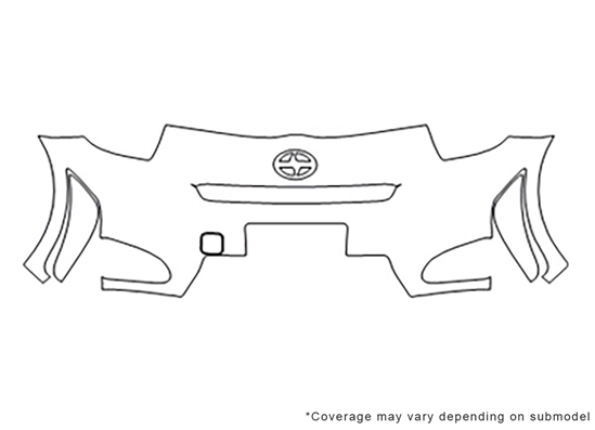 Scion iQ 2012-2015 3M Clear Bra Bumper Paint Protection Kit Diagram