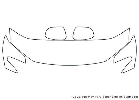 Toyota Highlander 2011-2013 3M Clear Bra Hood Paint Protection Kit Diagram