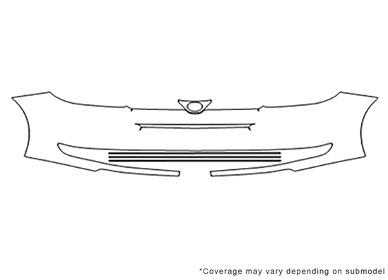 Toyota Sienna 2004-2005 3M Clear Bra Bumper Paint Protection Kit Diagram