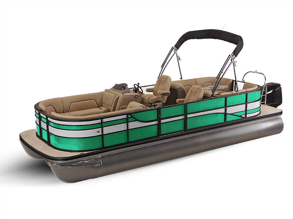 Avery Dennison SW900 Gloss Emerald Green Pontoon Custom Boat Wrap