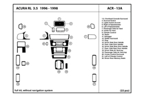 1997 Acura RL DL Auto Dash Kit Diagram