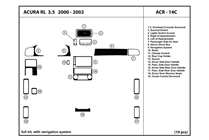 2001 Acura RL DL Auto Dash Kit Diagram