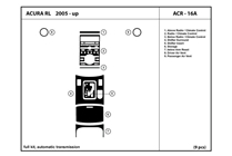 2005 Acura RL DL Auto Dash Kit Diagram