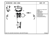 2003 Acura RSX DL Auto Dash Kit Diagram