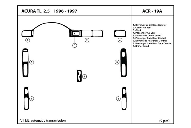 DL Auto™ Acura TL 1996-1997 Dash Kits