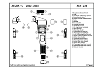 2003 Acura TL DL Auto Dash Kit Diagram