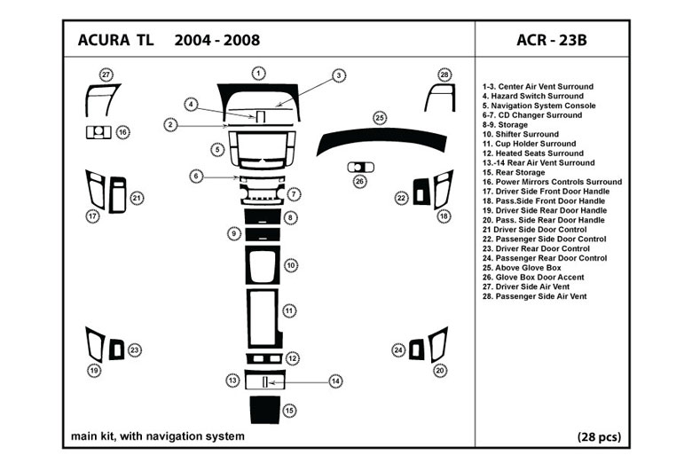 DL Auto™ Acura TL 2004-2008 Dash Kits