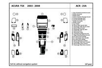 2008 Acura TSX DL Auto Dash Kit Diagram