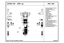 2011 Acura TSX DL Auto Dash Kit Diagram