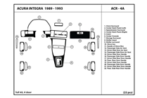 1990 Acura Integra DL Auto Dash Kit Diagram