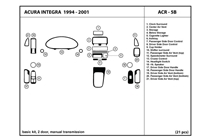 1998 Acura Integra DL Auto Dash Kit Diagram
