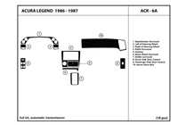 1987 Acura Legend DL Auto Dash Kit Diagram