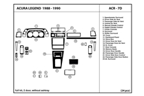 1990 Acura Legend DL Auto Dash Kit Diagram