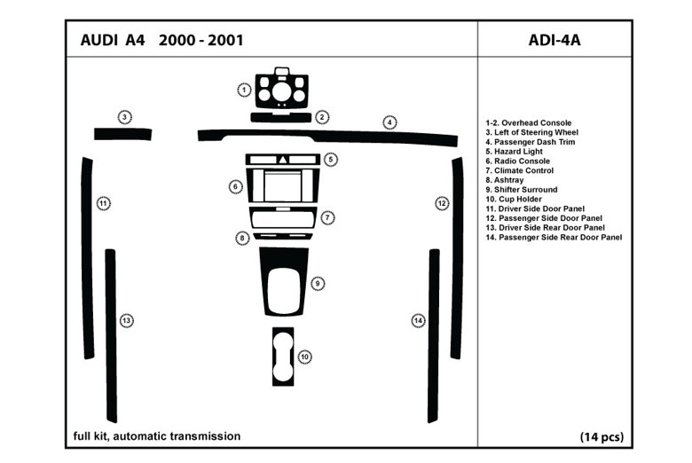 DL Auto™ Audi A4 2000-2001 Dash Kits